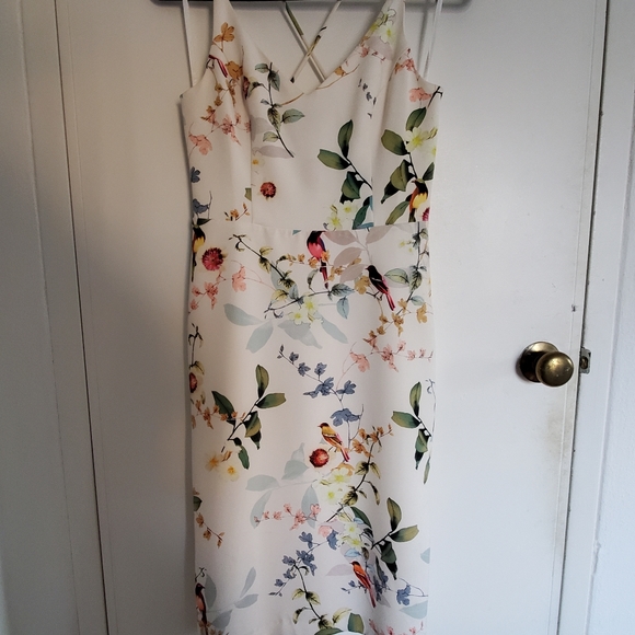 OASIS bird print midi pencil dress - Picture 3 of 7